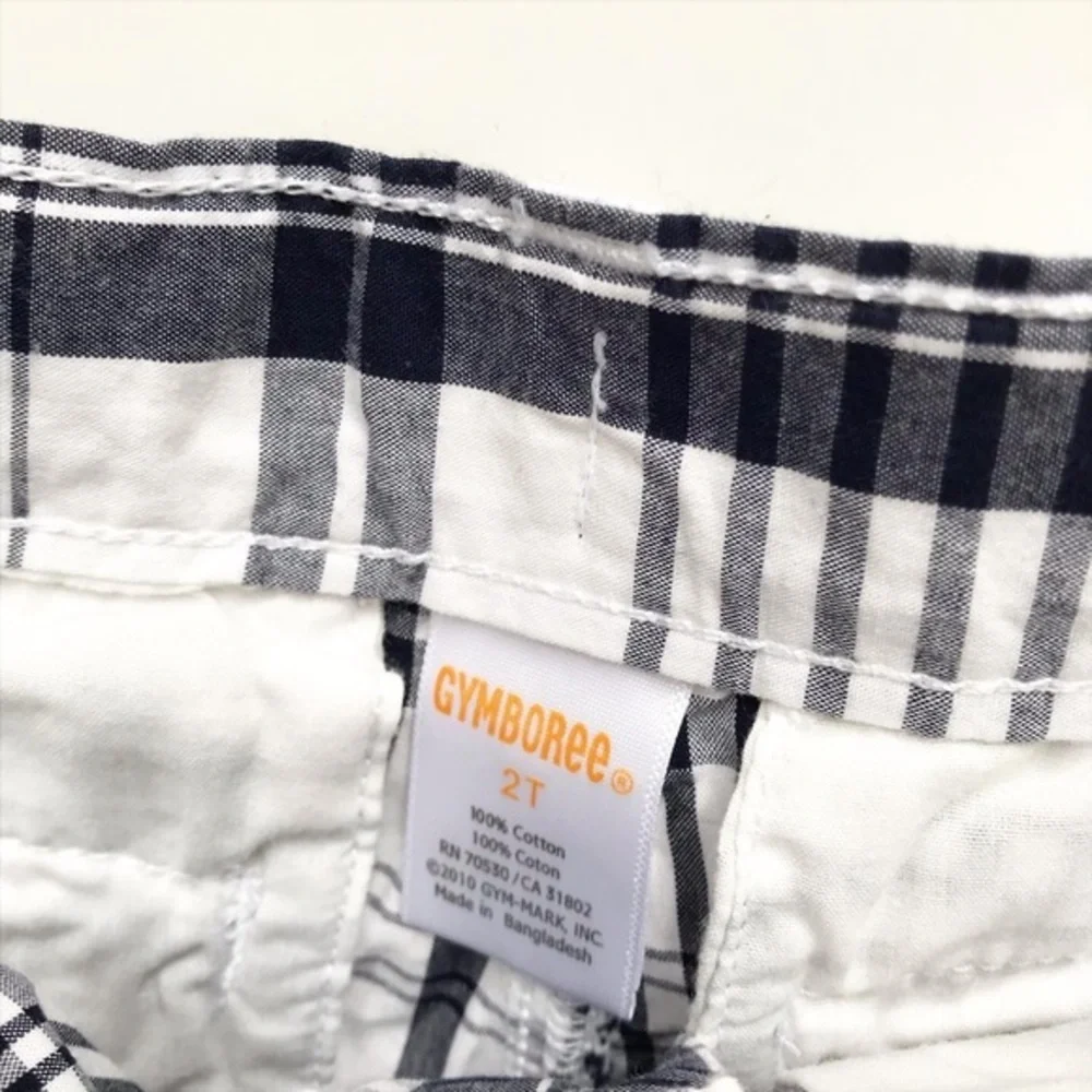 Gymboree navy/white plaid shorts EUC 2T